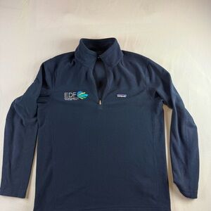 Patagonia Navy Zip-Up Fleece Pullover with EDF Logo